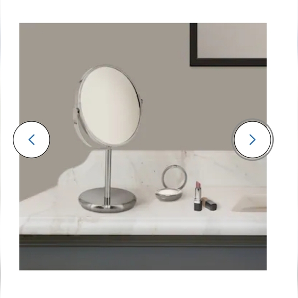 ALLEN + ROTH Brushed Stainless Steel Double Sided Mirror. 5x Magnifying - NWT - Picture 2 of 7